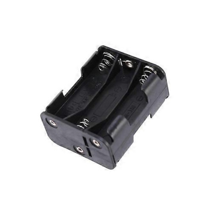 Cutie suport baterii AA 6x1.5V negru 5.6x4.6x1.2cm
