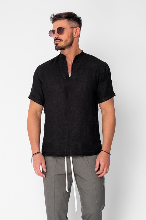 Camasa tip tunica 100% In Black 21375, Negru