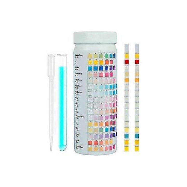 Kit testare apa 16 in 1, 100 benzi, multicolor, 60s