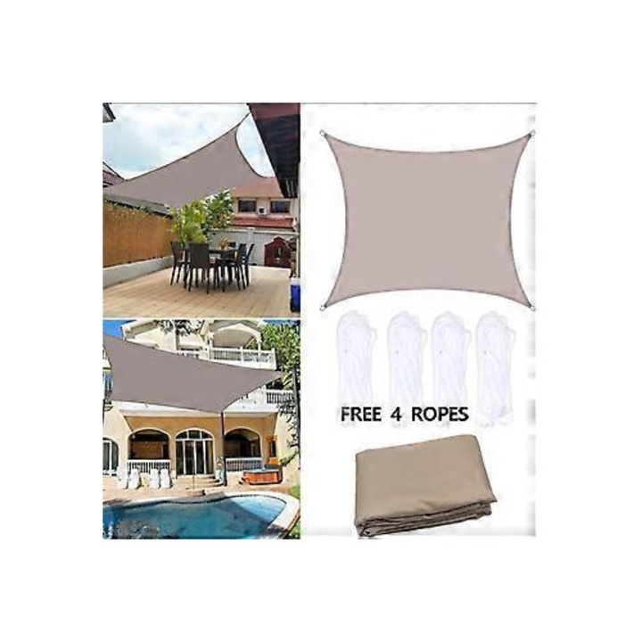 Panza de umbra patrata 2x3m, impermeabila, bej, pentru gradina