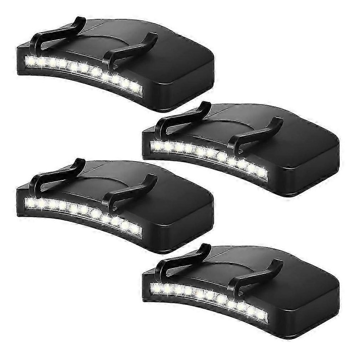 Set 4 Lanterne LED Clip Negru 3.4x2.2x0.5inch