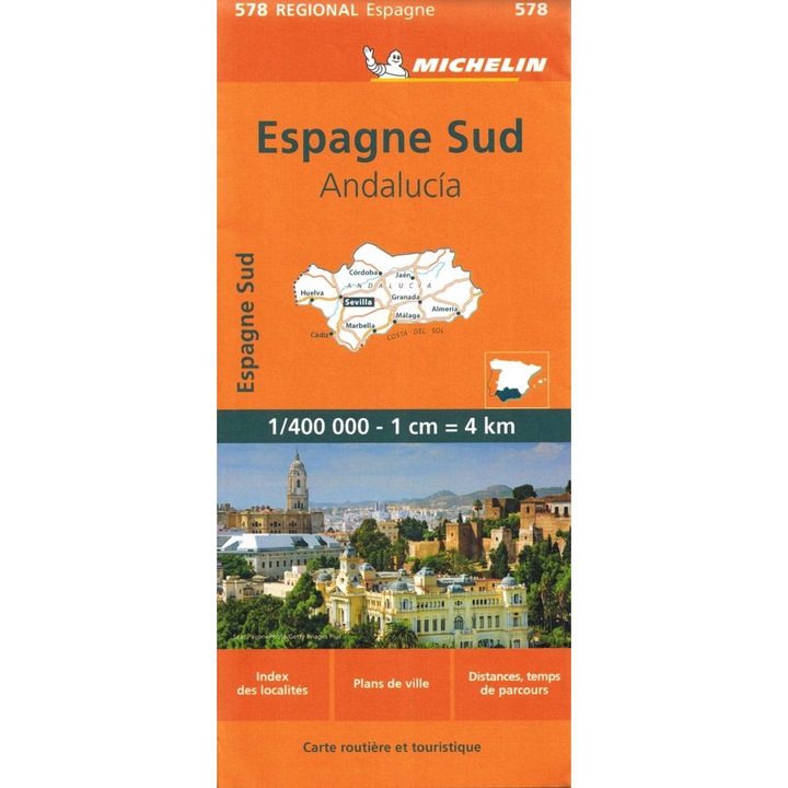 Harta turistica auto Michelin Andaluzia sudica 1:400000 2023