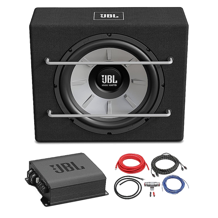 Pachet Jbl Bass Stage 1200B De 30Cm, Amplificator Stage Gt80021 800W Varf, Lk-10 Kit Cabluri Acv De 10Mm²