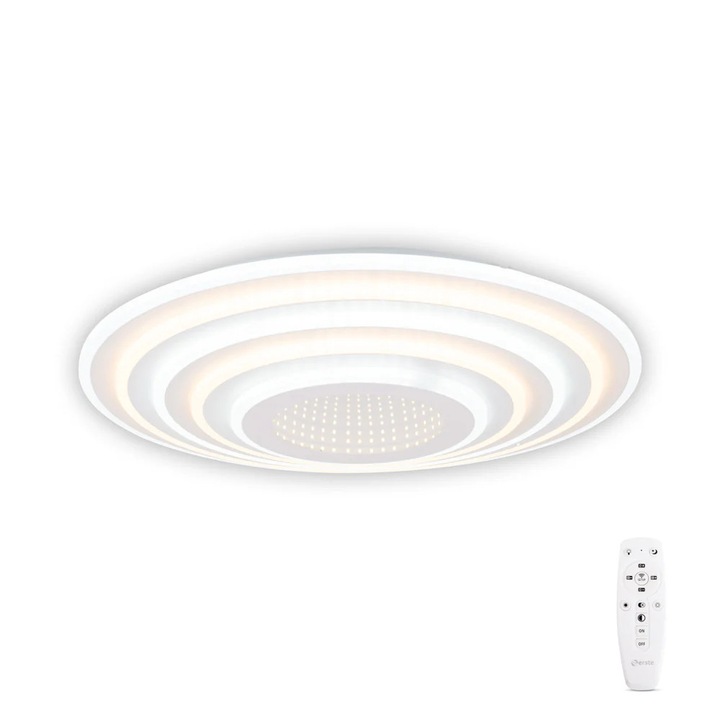 Плафониера Abys LED 120W 3CCT с дистанционно управление, бяла, Erste