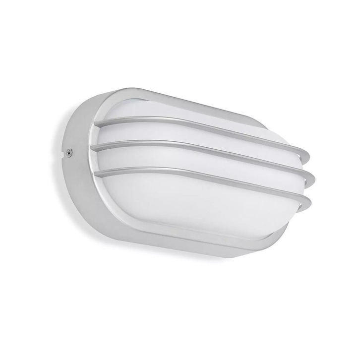 LED аплик за външно ползване 12W 4000K сребрист 1200lm IP44