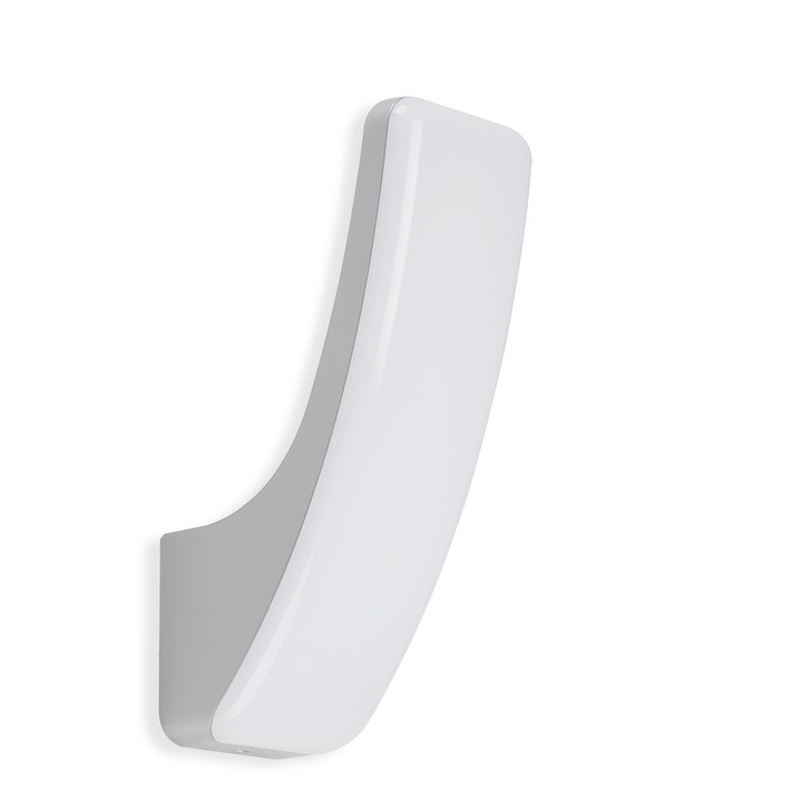 Външна LED стенна лампа 15W сребриста IP44 компактна
