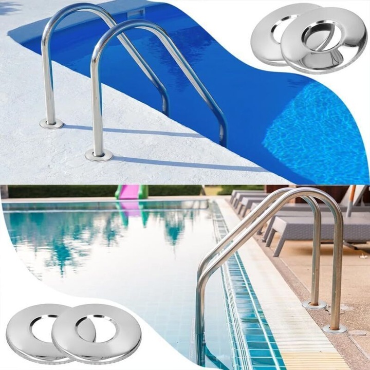 Placa treapta scara piscina inox rezistenta uzura, universal, 30x15cm