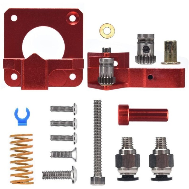 Extruder dual-gear aluminiu rosu 3D print 1.75mm 3D Accesorii
