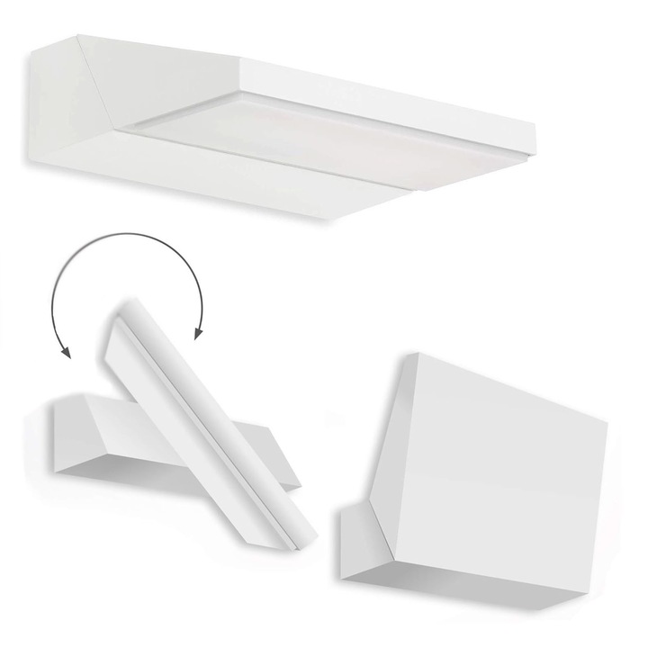 LED лампа за стена 10W 4000K бяла 20x10x8cm устойчива на атмосферни влияния