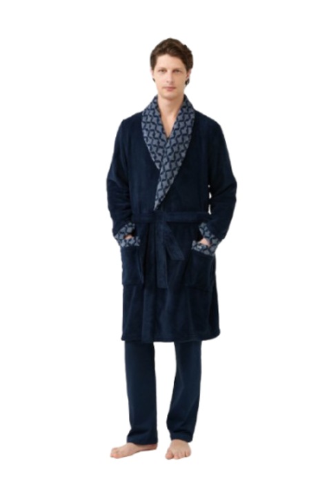 Halat de barbati, Vamp, 21699, 2XL, poliester, albastru