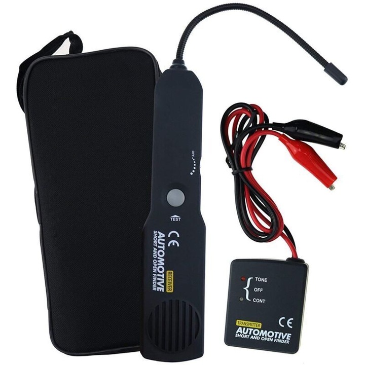 Cablu diagnostic auto, detector circuite, rosu-negru, 38.5x4x2.3cm