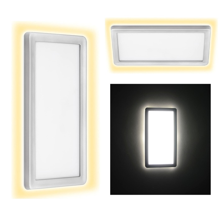 LED лампа за външно осветление 16W, IP44, сребриста, 4000K, 20x10x8см