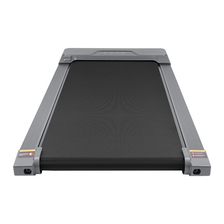 Elektromos futópad, Összecsukható lapos típus, 0,75 LE, 1–6 km/h, Távirányító (2×AAA), 220V 50/60 Hz, Ezüst