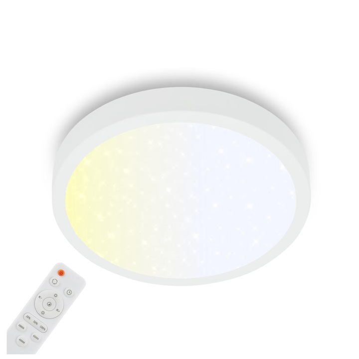LED плафон 24W, димируем, топло-студено бяло, 38x5см