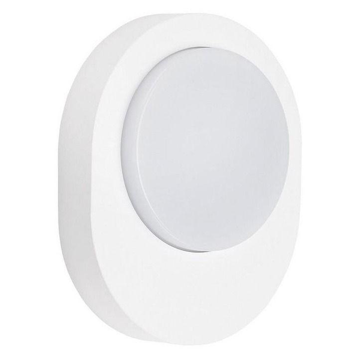 LED лампа за стена 8W, бяла, външна, IP44, 4000K, метал-пластмаса