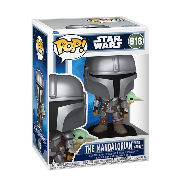 Figurina de colectie Funko POP! Star Wars − The Mandalorian with Grogu #818