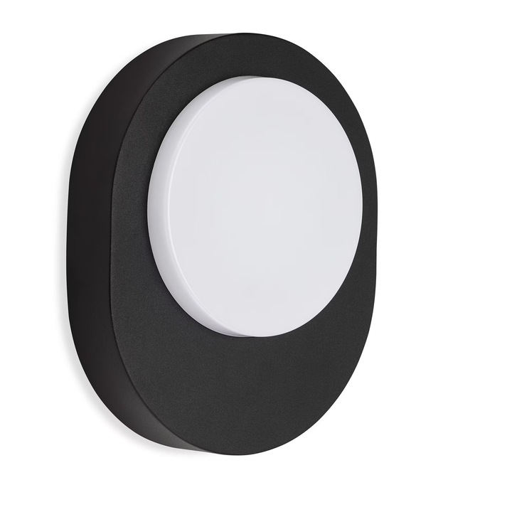 LED лампа за стена 8W черна IP44 4000K 20x10x8см външна