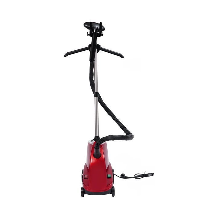 Steamer vertical pentru haine, Fier de calcat cu abur pe stativ, 2500 W, Rezervor 3 L, Pana la 1 h abur continuu, Max 120 °C, 3 trepte, Negru