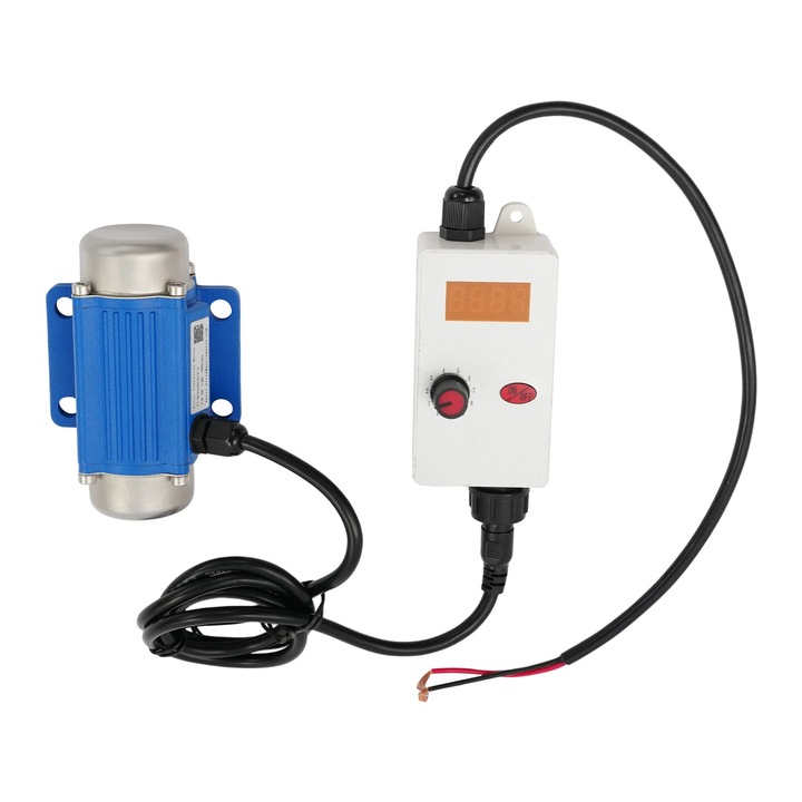 Betonvibrátor motor, DC 12 V 30 W, Kefe nélküli, Rezgési erő 0,2 kN, 9 fokozatú sebességszabályzó, Áramerősség 2 A, Alumíniumötvözet