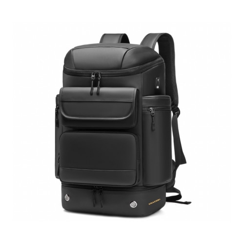 Rucsac Multifunctional Premium, Cracos®, negru, capacitate 30L, 55x31x20 cm, port USB, compartimente separate pentru laptop si Incaltaminte, Impermeabil, ideal pentru calatorii sau activitati zilnice
