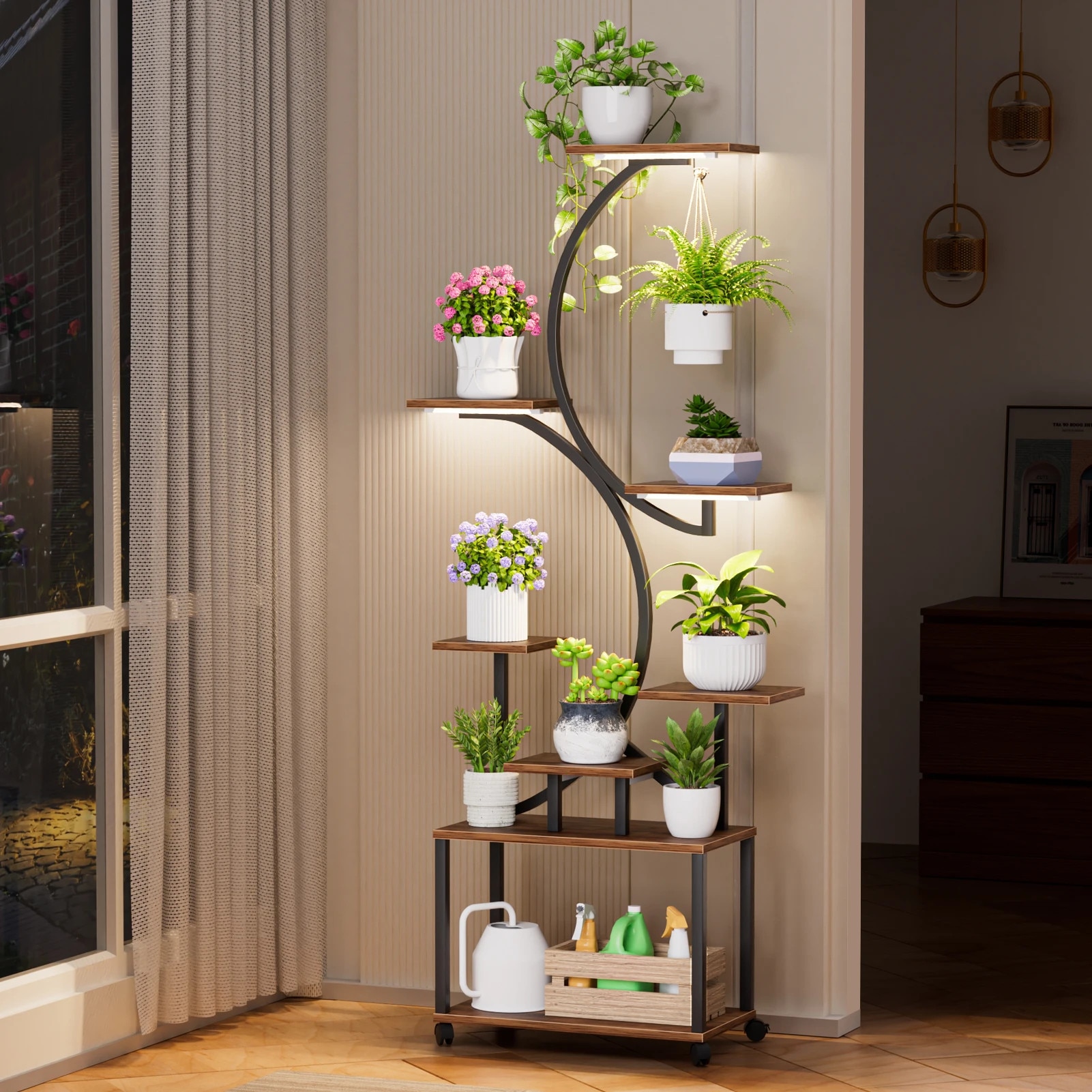 Suport plante de interior, Etajera pentru flori cu 8 niveluri, Cu 3 ...