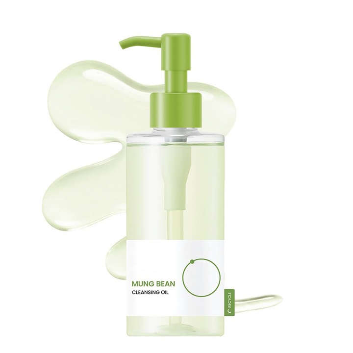 Ulei de curatare cu fasole verde, indeparteaza delicat machiajul, curata porii in profunzime, curatare dubla, ingrijire coreeana a pielii, 200 ml
