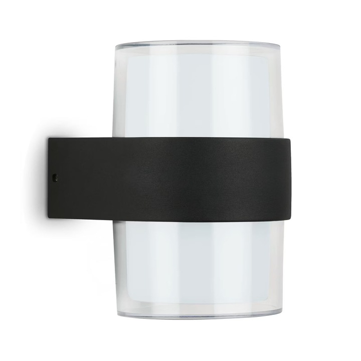 Външна LED лампа, 2x8W, черна, 130x95x105мм, светлина нагоре-надолу