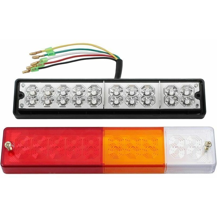 2 db LED hátsó lámpa szett, 40 LED, vízálló, 237x50x30mm, többszínű