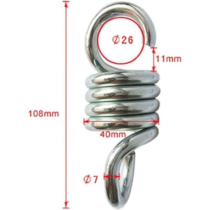 Set 2 carlige suspendare cu arc, otel zincat, capacitate 317.5 kg, 7mmx108mm