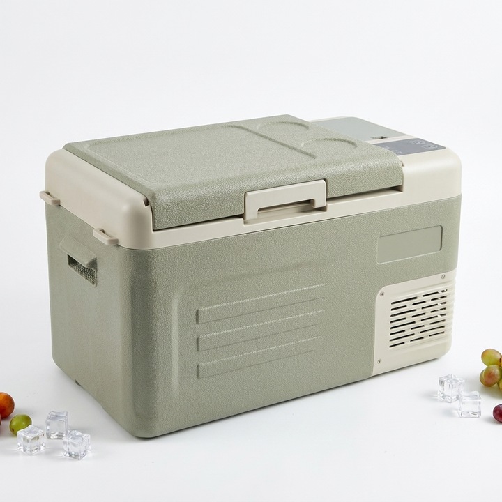 Frigider portabil, Gomunly, Compresor, Alimentare 55v si 100-240v, Racire -20 pana la +20°c, Priza usb integrata, Panou de control led, Capac antiderapant, Izolatie de inalta calitate, Destinatie: calatorii, Picnicuri, Pescuit