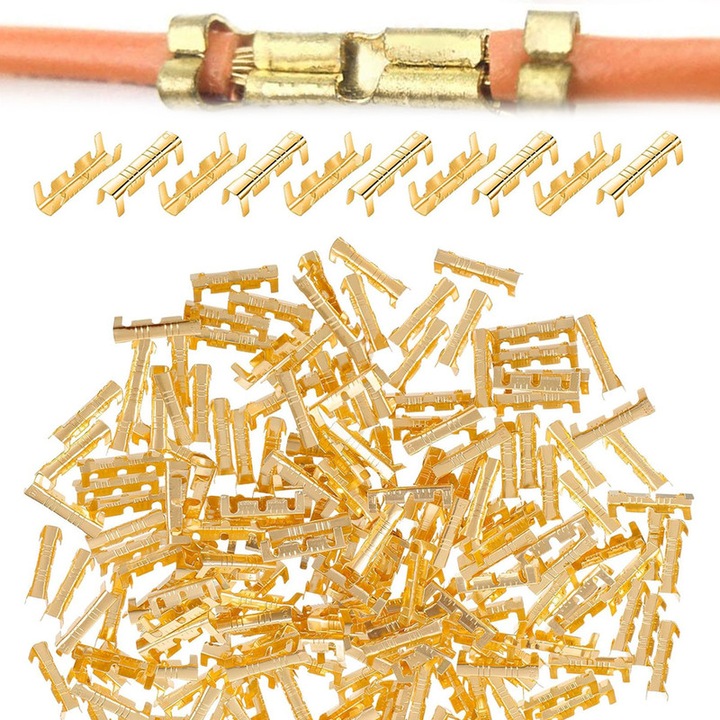 200 db Chucai kábelcsatlakozó készlet, krimpelhető, arany, 0.3-1.5mm