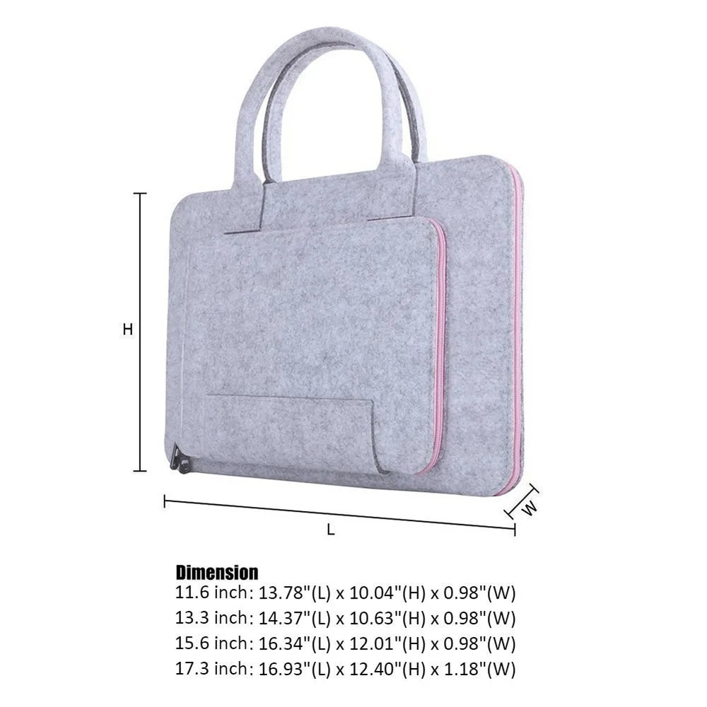 Geanta Laptop Din Fetru, Cu Maner, 13.3 Inch, Neagra