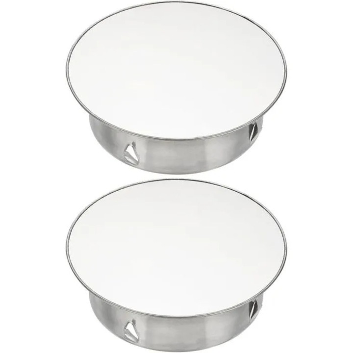 2 db perforált rozsdamentes acél kéményfedél, 76x34mm, ezüst