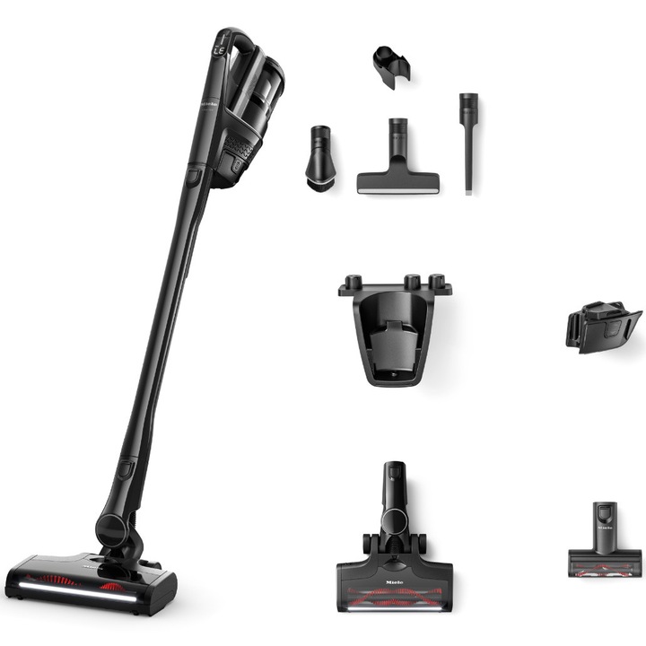 Вертикална прахосмукачка Miele Triflex HX3 Cat and Dog, 3 в 1, 25,2 V, 0,5 л, Автономност 70 мин, Obsidian Black