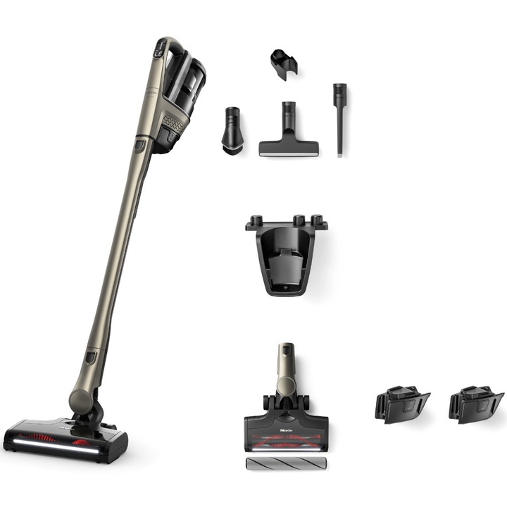 Вертикална прахосмукачка Miele Triflex Plus, 3 в 1, 25,2 V, 0,5 л, Автономност 2x70 мин, Титан