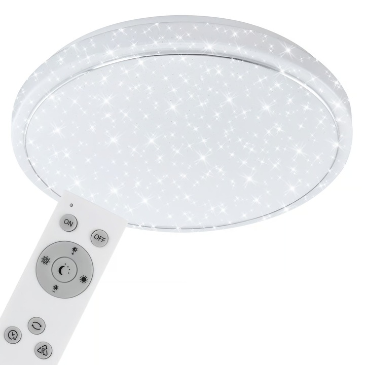 LED плафонна лампа 48W 4000lm бяла 56см с дистанционно управление и ефект звездно небе