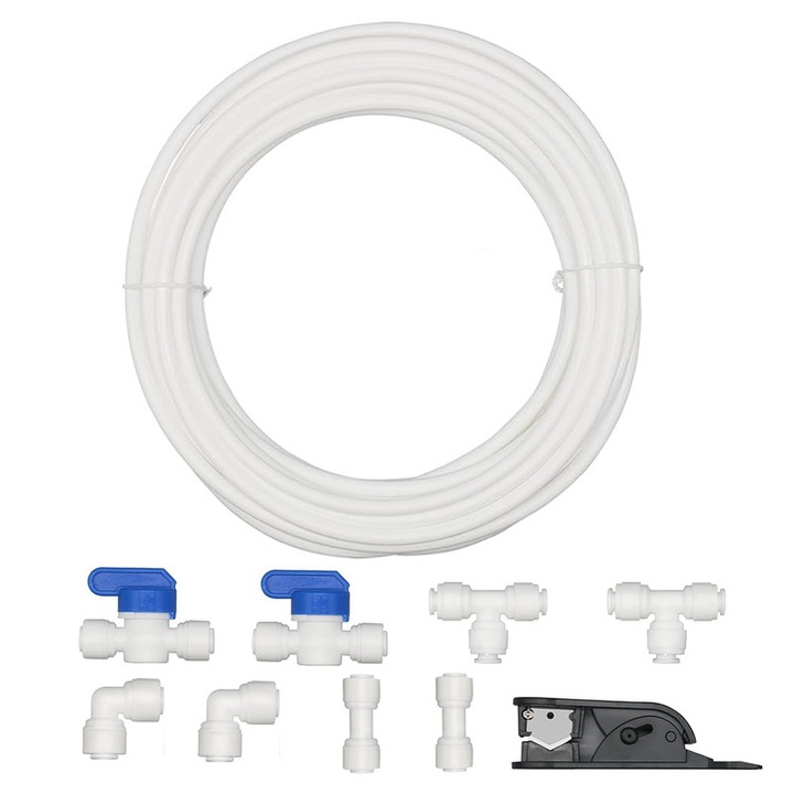 Chucai vízellátó tömlőkészlet 10m 1/4 inch fehér gyorscsatlakozóval, 8 darabos