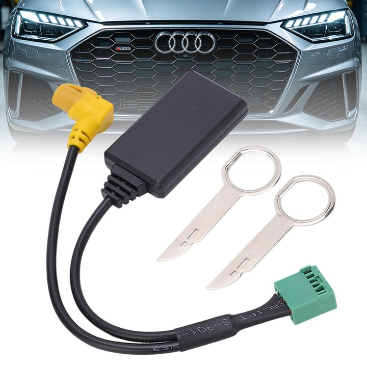 Chucai MMI 3G AUX Bluetooth 5.0 adapter kábel 12 tűs, fekete, univerzális Audi 30x10cm