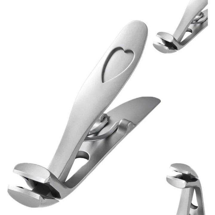 Ergonomikus körömcsipesz, rozsdamentes acél pengék, vastag körmökhöz, 10cm