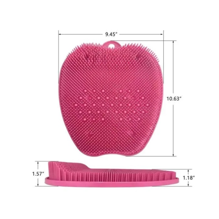 Perie de picioare pentru dus cu ventuze si masaj, multifunctional, alb