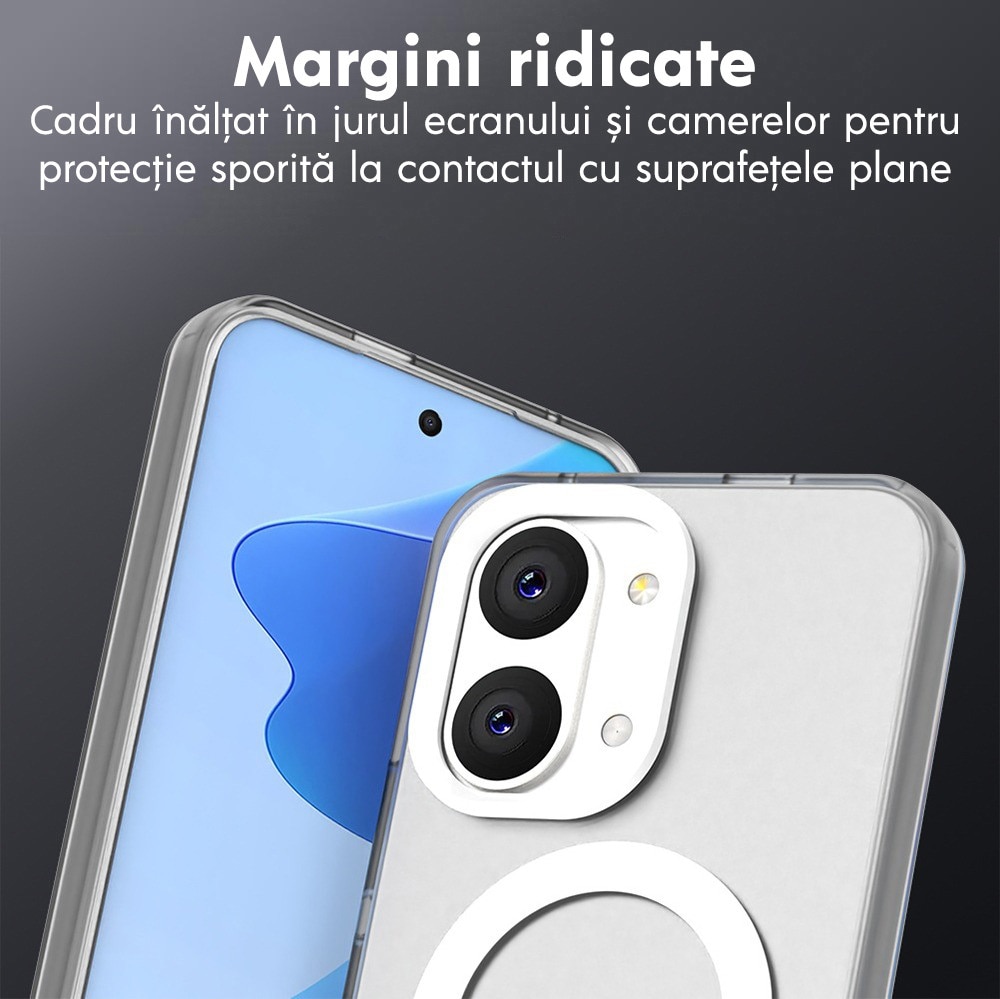 Husa pentru Xiaomi Poco X8 Pro Max DaDen® CandyCase MagSafe, Antisoc, Incarcare wireless, Butoane protejate, Alb