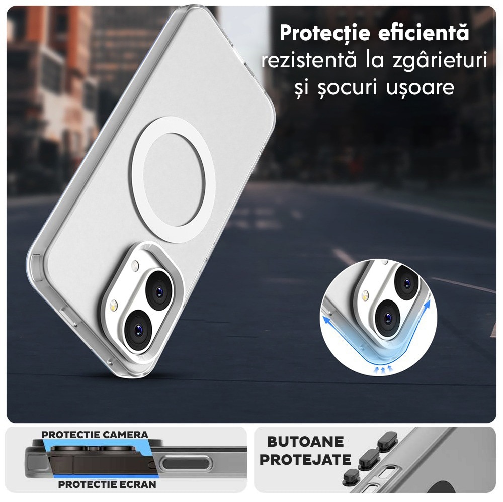 Husa pentru Xiaomi Poco X8 Pro Max DaDen® CandyCase MagSafe, Antisoc, Incarcare wireless, Butoane protejate, Alb