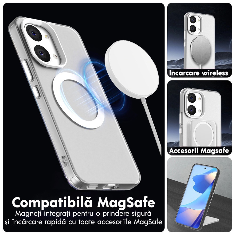Husa pentru Xiaomi Poco X8 Pro Max DaDen® CandyCase MagSafe, Antisoc, Incarcare wireless, Butoane protejate, Alb