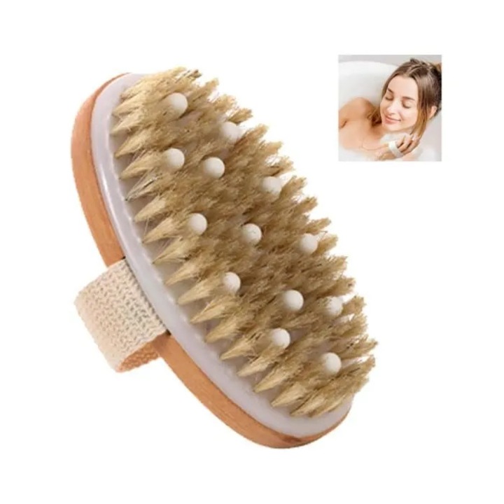 Burete baie exfoliant masaj uscat 2-in-1 multicolor
