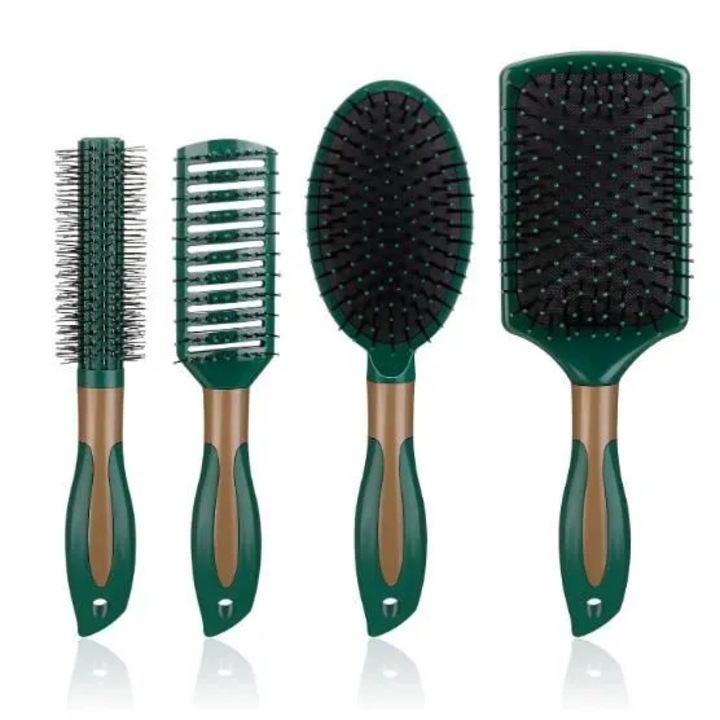Set perii de par, demelante, masaj scalp, pentru par lung si cret