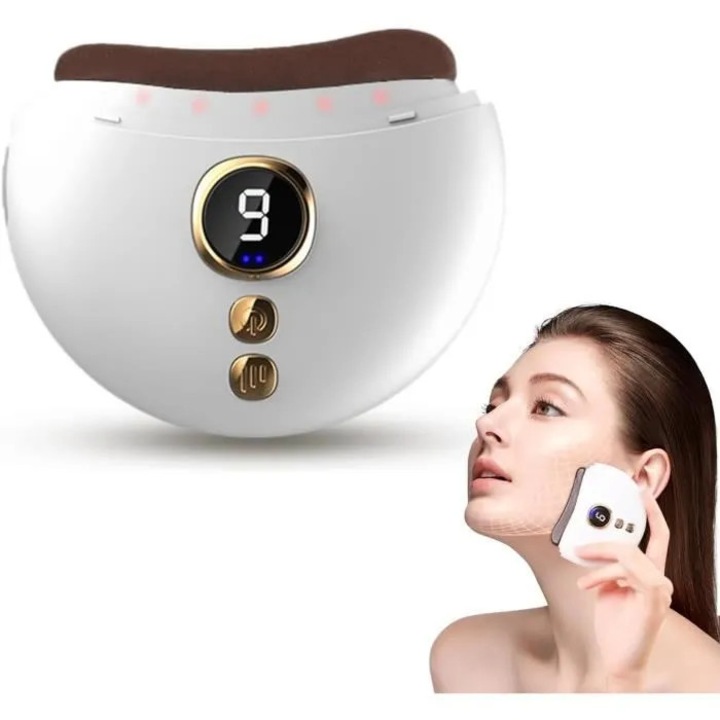 Masaj facial electric Gua Sha, anti-imbatranire, contur, fermitate