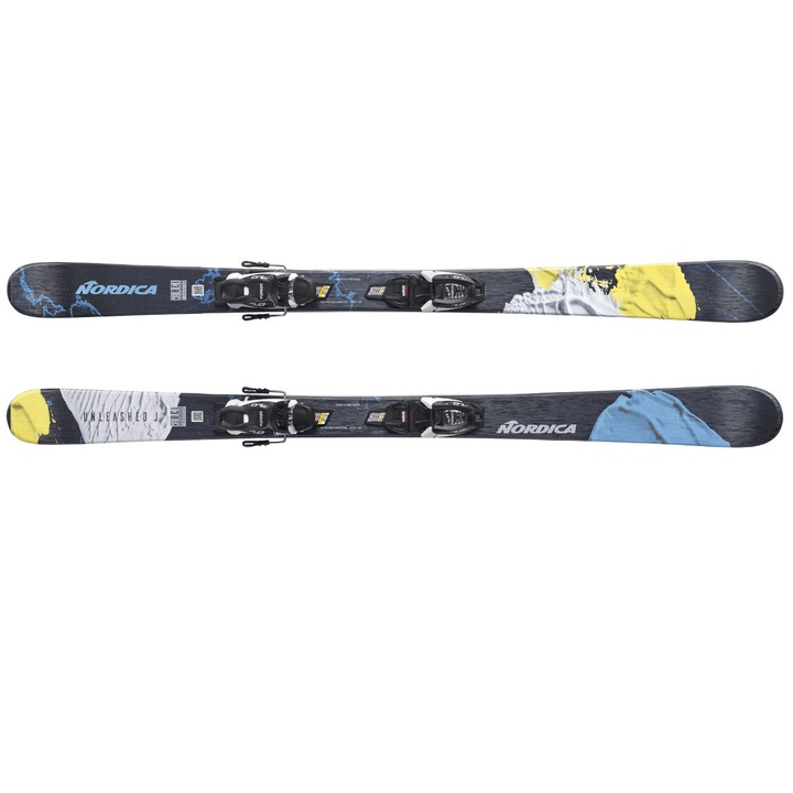 Schiuri copii Nordica Unleashed J 7.0 FDT + Legaturi JR 7.0 FDT WB-Albastru/Galben-128