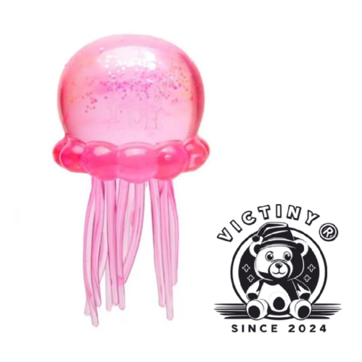 VICTINY ® interaktív medúza / polip játék, 5 cm test + 3 cm csápok, rózsaszín színű, squishy, stresszoldó, szorongás, depresszió és sok más mindennapi probléma ellen, gyermekeknek és felnőtteknek egyaránt