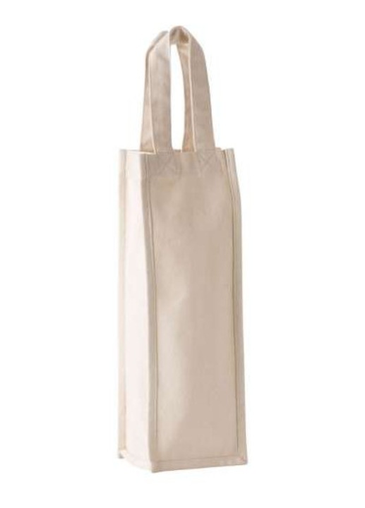 Geanta suport sticla din canvas Kimood KI0269, panza, Natur