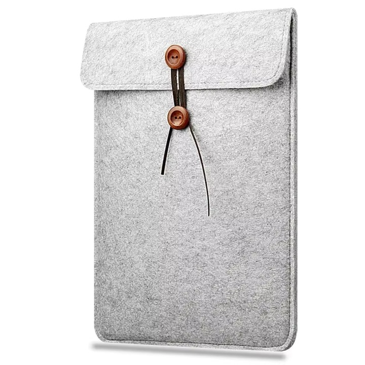 Husa Laptop Din Fetru Ultra Slim Pentru MacBook Air / Huawei MateBook 11-12 Inch, Anti-Zgarieturi Si Antisoc, Stil Minimalist Gri